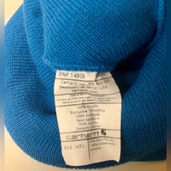 Adult Unisex One Size 100% Acrylic CARHARTT Watch Cap Cuffed Beanie Hat - Picture 9 of 10